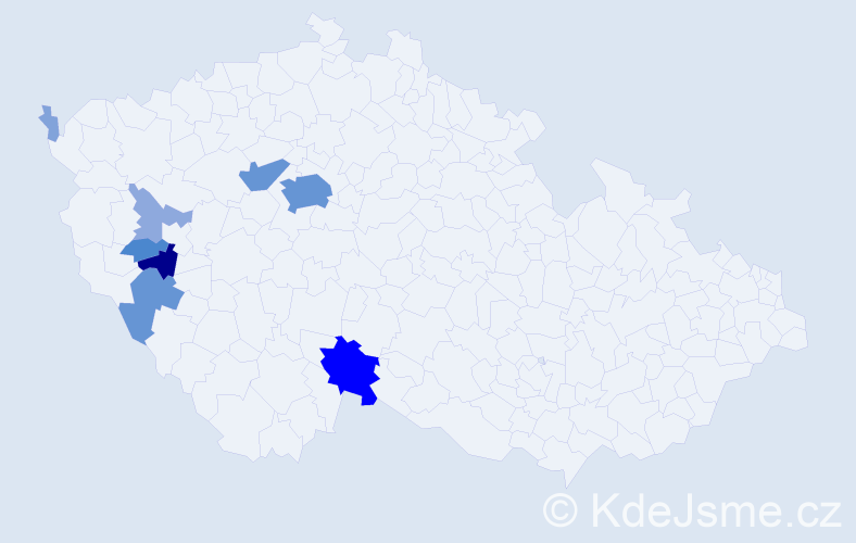 Příjmení: 'Hořká', počet výskytů 30 v celé ČR