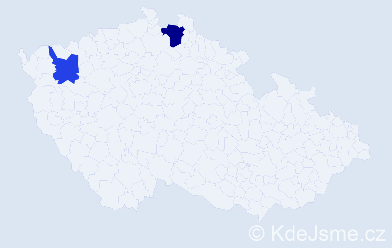 Příjmení: 'Bitljanová', počet výskytů 3 v celé ČR