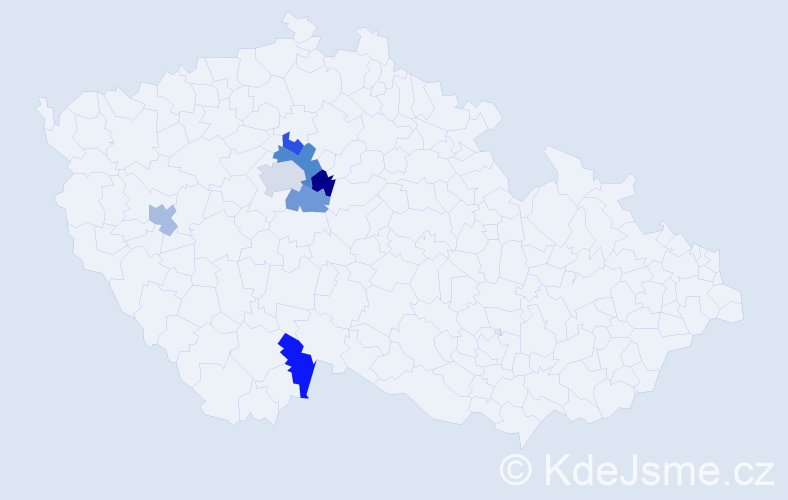 Příjmení: 'Masluková', počet výskytů 9 v celé ČR