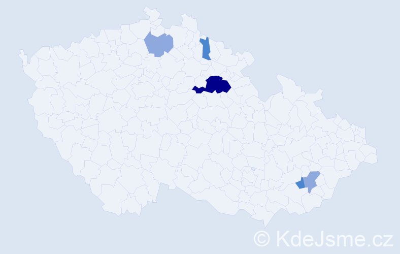 Příjmení: 'Cziroková', počet výskytů 14 v celé ČR