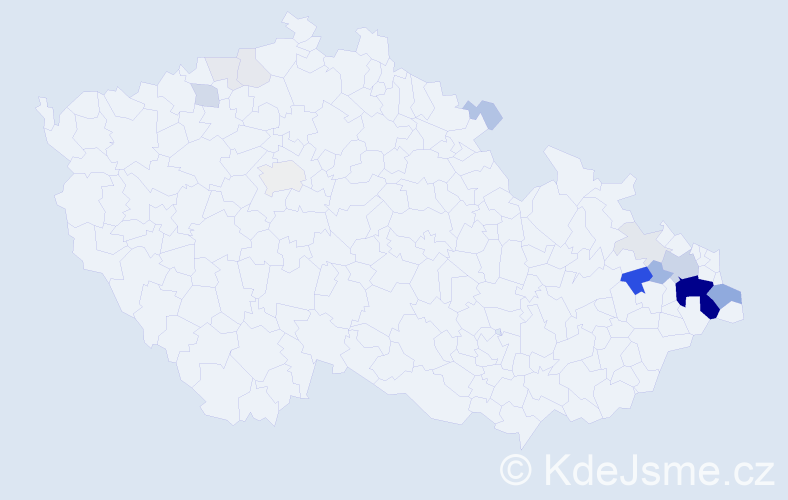 Příjmení: 'Papřok', počet výskytů 67 v celé ČR