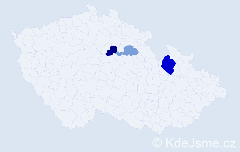 Příjmení: 'Croft', počet výskytů 4 v celé ČR