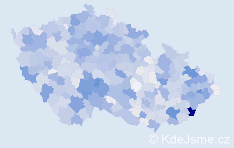 Příjmení: 'Vaněk', počet výskytů 7599 v celé ČR