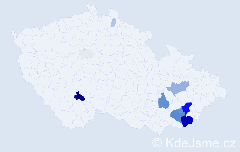 Příjmení: 'Pippal', počet výskytů 34 v celé ČR