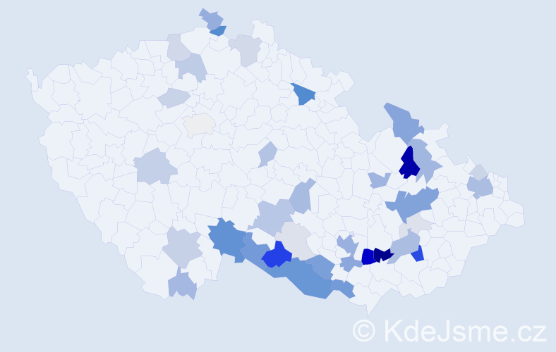 Příjmení: 'Seitl', počet výskytů 124 v celé ČR