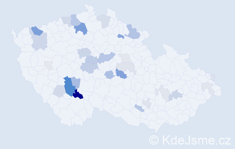 Příjmení: 'Kanda', počet výskytů 79 v celé ČR