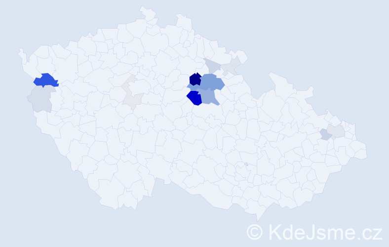 Příjmení: 'Boudyš', počet výskytů 54 v celé ČR