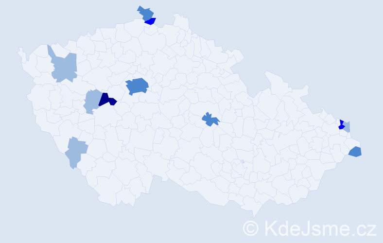 Příjmení: 'Beniačová', počet výskytů 22 v celé ČR