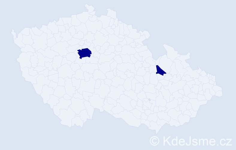 Příjmení: 'Mershon', počet výskytů 2 v celé ČR