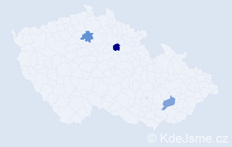 Příjmení: 'Vojtečková', počet výskytů 3 v celé ČR