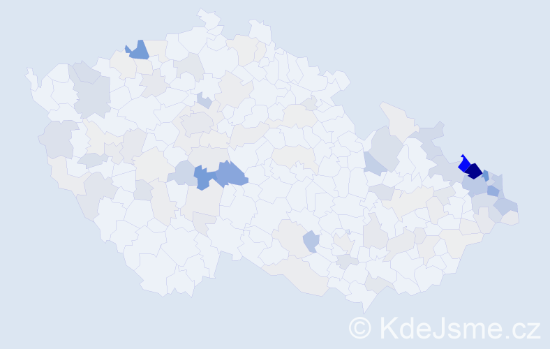 Příjmení: 'Kocurová', počet výskytů 439 v celé ČR
