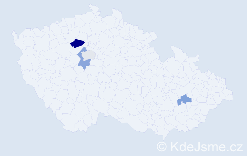 Příjmení: 'Rosiak', počet výskytů 5 v celé ČR