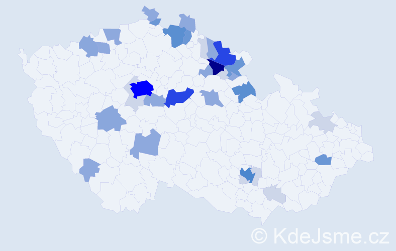 Příjmení: 'Rücker', počet výskytů 117 v celé ČR