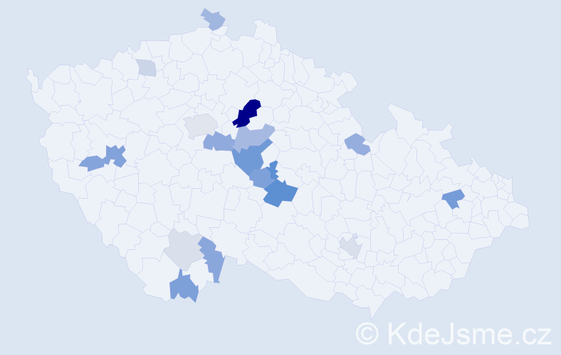Příjmení: 'Pertlíčková', počet výskytů 39 v celé ČR