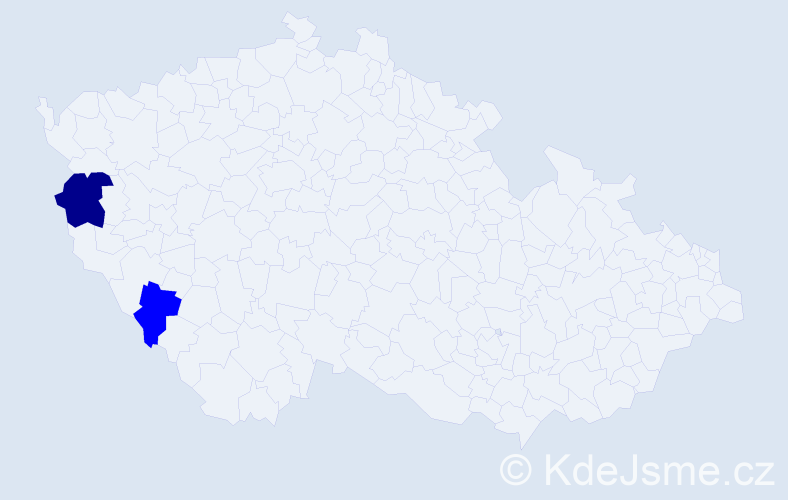 Příjmení: 'Todaková', počet výskytů 3 v celé ČR