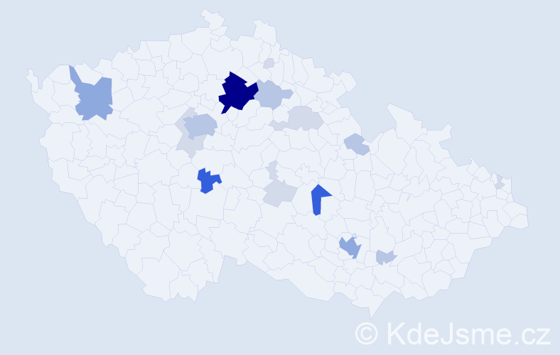 Příjmení: 'Klapač', počet výskytů 56 v celé ČR