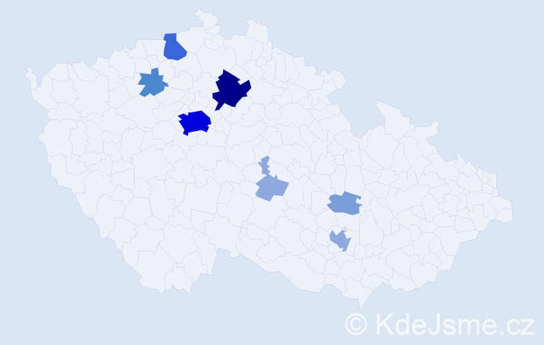 Příjmení: 'Kahulová', počet výskytů 24 v celé ČR