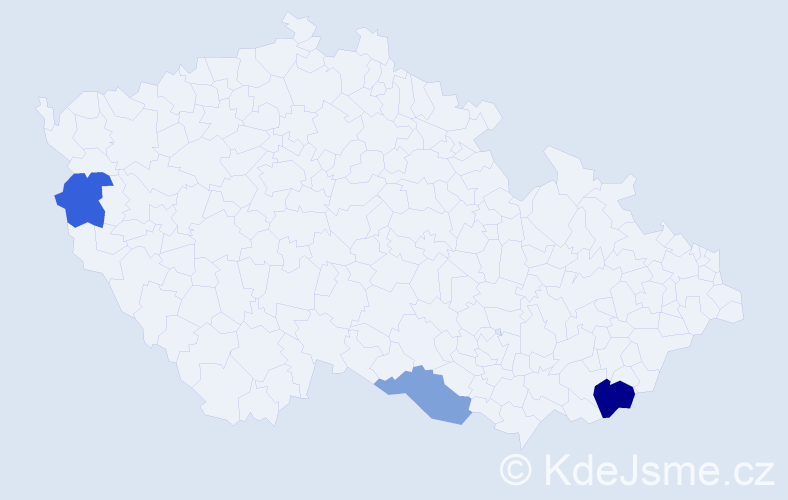 Příjmení: 'Kablásek', počet výskytů 9 v celé ČR