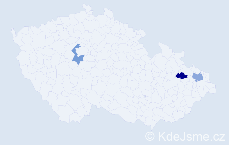 Příjmení: 'Mišáčková', počet výskytů 6 v celé ČR