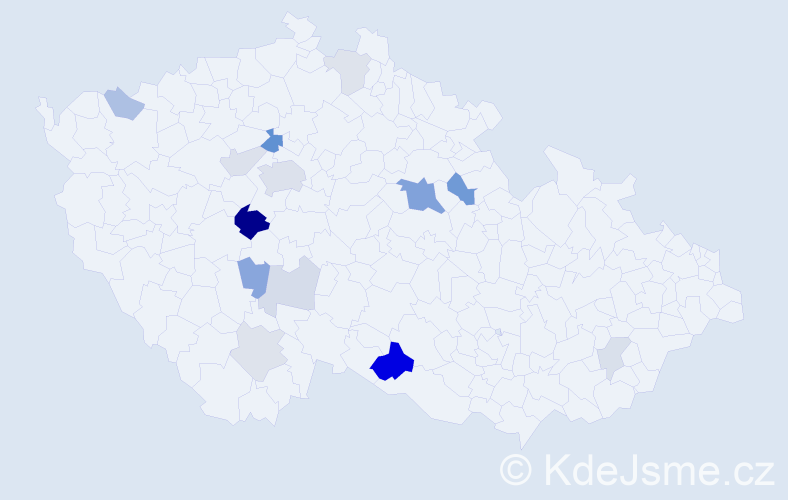 Příjmení: 'Peciválová', počet výskytů 35 v celé ČR