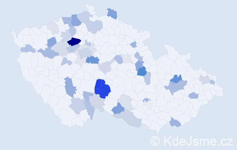 Příjmení: 'Frycová', počet výskytů 122 v celé ČR