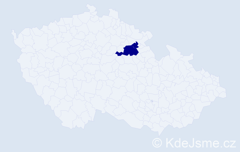 Příjmení: 'Kostra', počet výskytů 4 v celé ČR