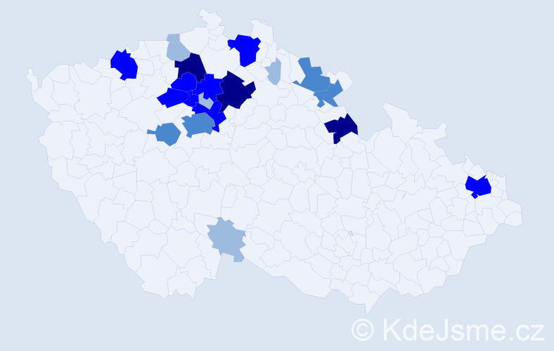 Příjmení: 'Kontrová', počet výskytů 48 v celé ČR