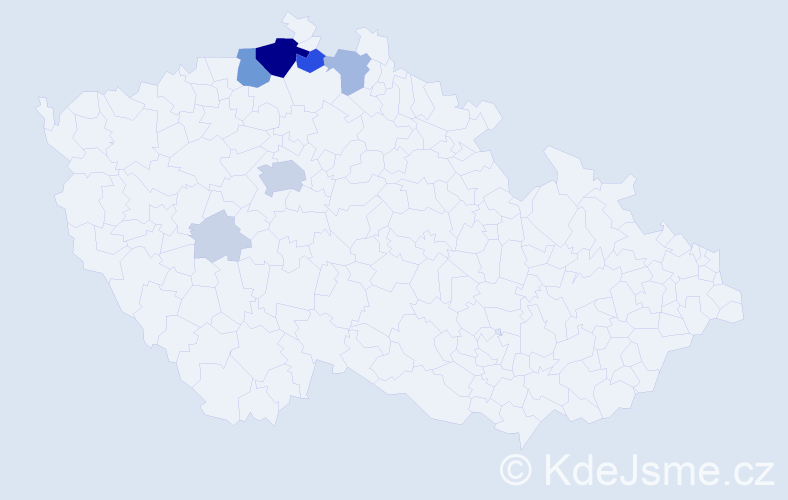 Příjmení: 'Kny', počet výskytů 36 v celé ČR