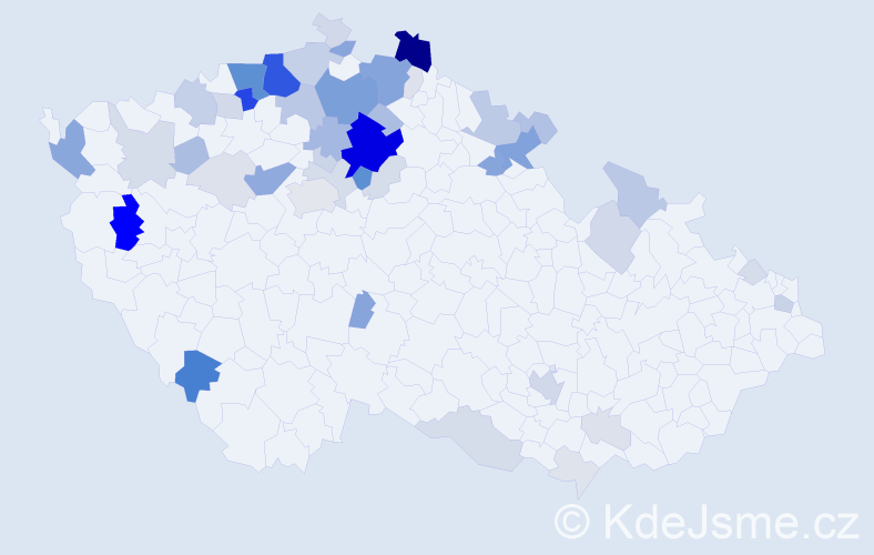 Příjmení: 'Dančo', počet výskytů 205 v celé ČR