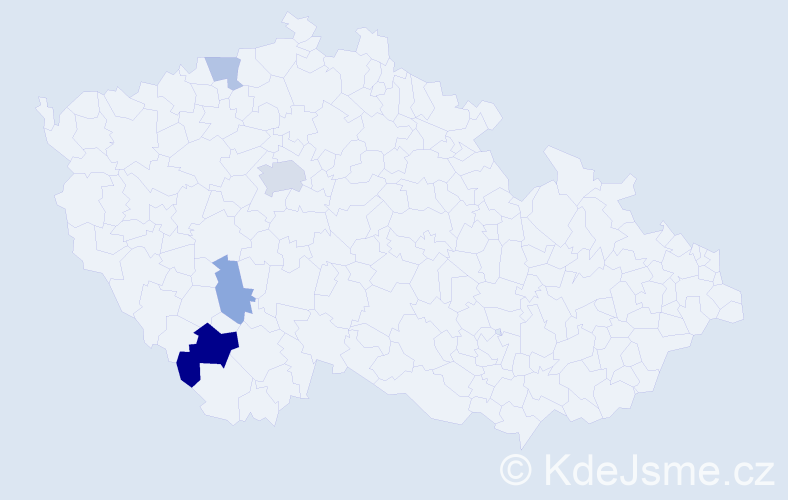 Příjmení: 'Kreipl', počet výskytů 8 v celé ČR