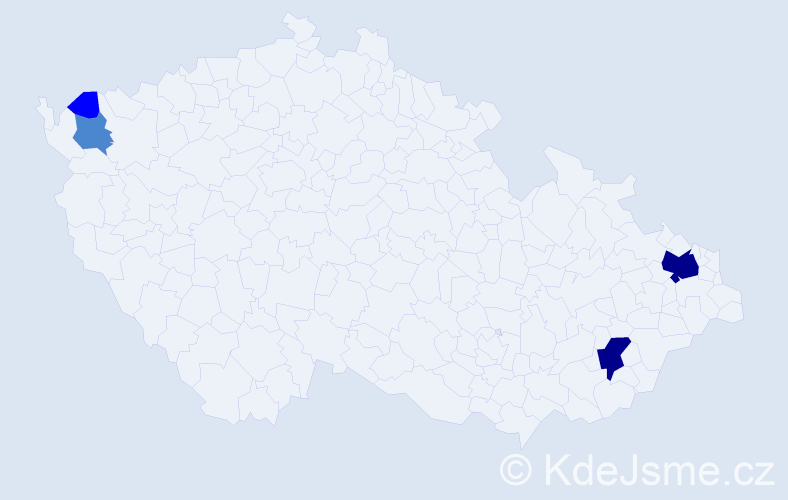 Příjmení: 'Mertos', počet výskytů 9 v celé ČR
