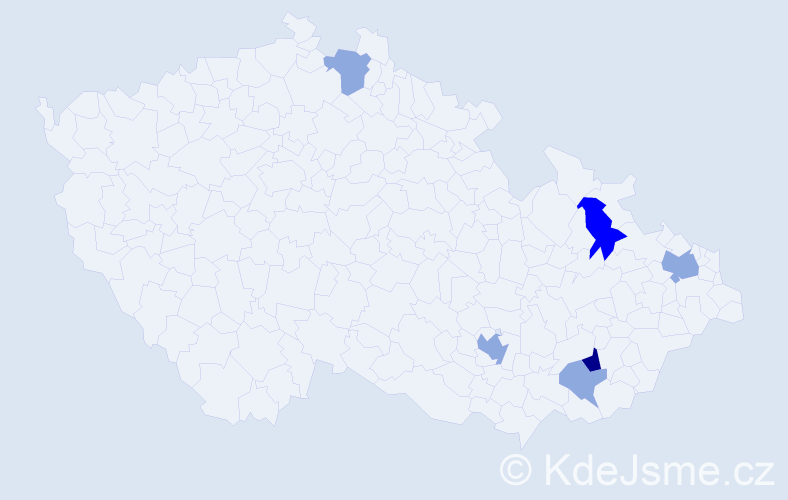Příjmení: 'Piňko', počet výskytů 13 v celé ČR