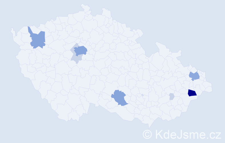 Příjmení: 'Mandula', počet výskytů 26 v celé ČR