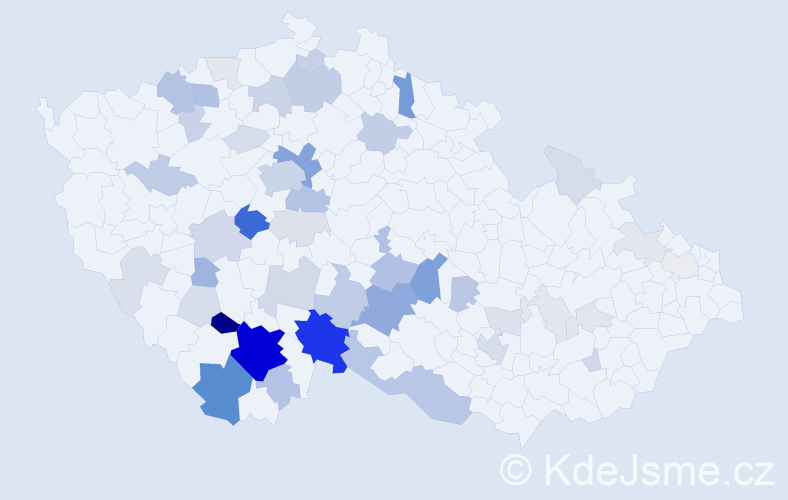 Příjmení: 'Vobrová', počet výskytů 173 v celé ČR