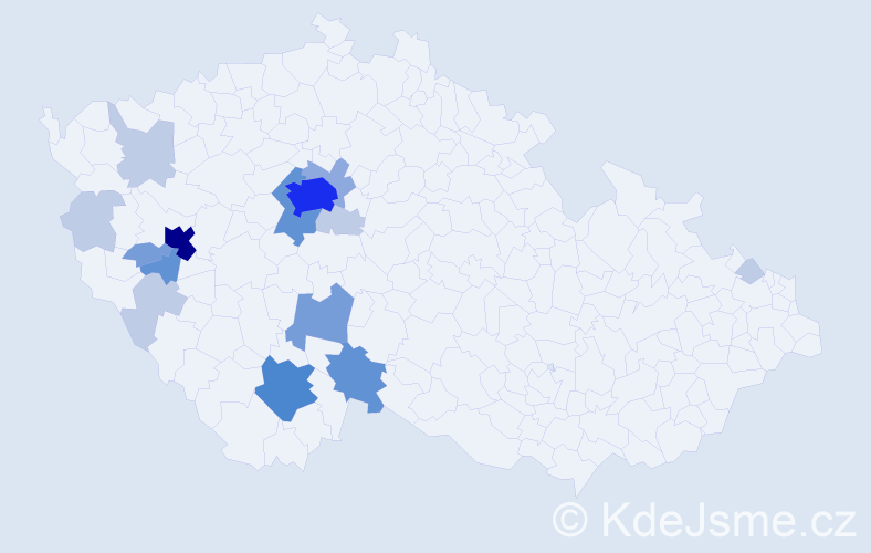 Příjmení: 'Lešetická', počet výskytů 47 v celé ČR