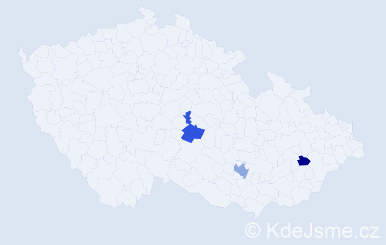 Příjmení: 'Valner', počet výskytů 6 v celé ČR