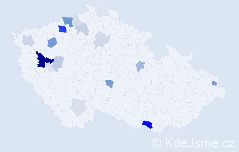 Příjmení: 'Tipanová', počet výskytů 43 v celé ČR