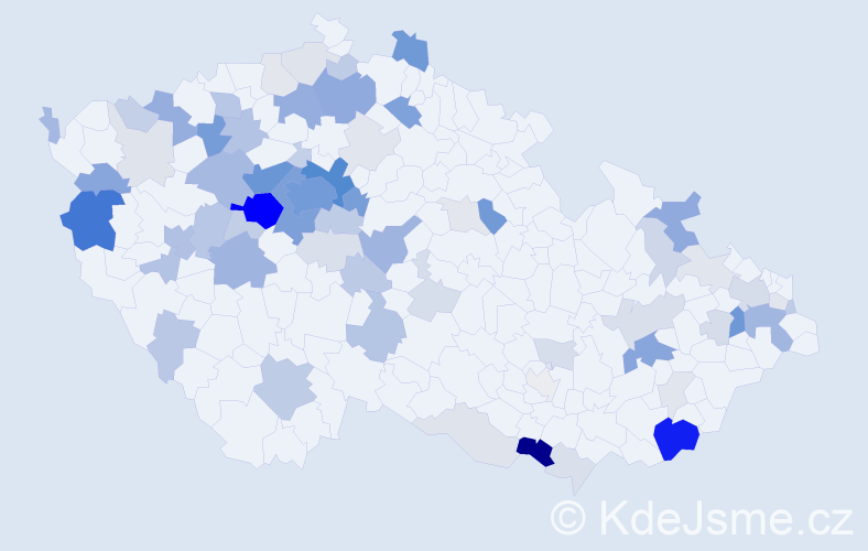 Příjmení: 'Mandová', počet výskytů 263 v celé ČR