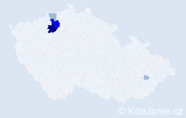 Příjmení: 'Růdl', počet výskytů 12 v celé ČR