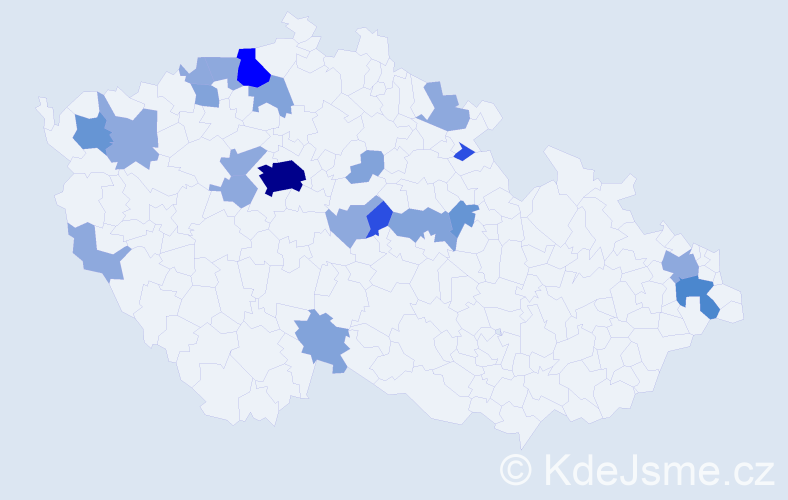 Příjmení: 'Petanová', počet výskytů 53 v celé ČR