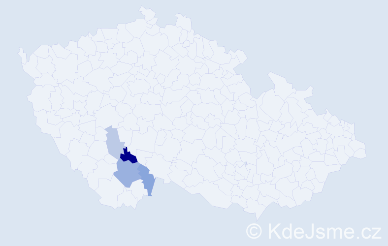 Příjmení: 'Haikl', počet výskytů 16 v celé ČR