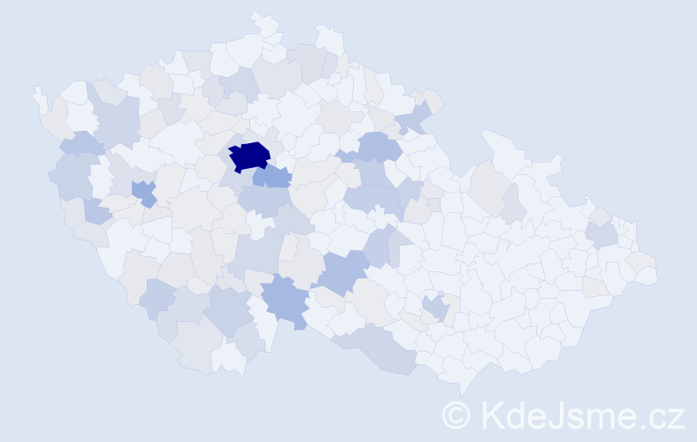 Příjmení: 'Zídková', počet výskytů 458 v celé ČR