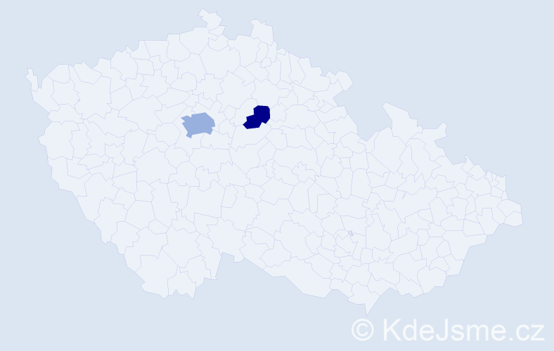 Příjmení: 'Kylbergr', počet výskytů 5 v celé ČR