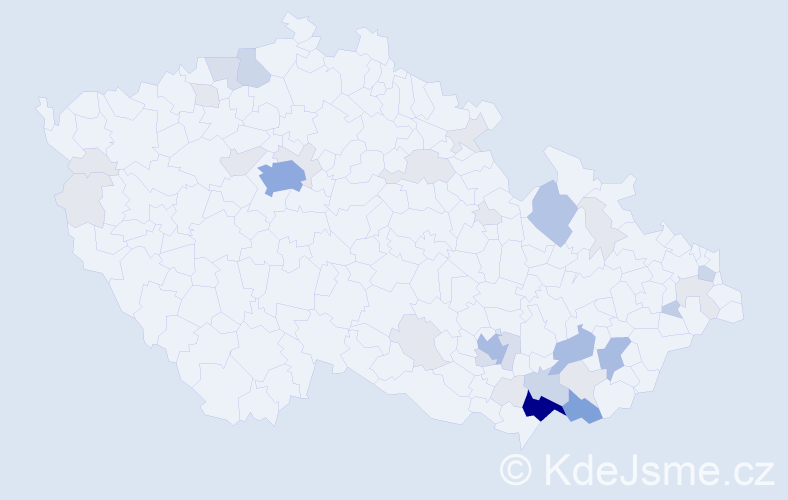 Příjmení: 'Brablcová', počet výskytů 113 v celé ČR