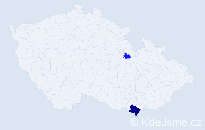 Příjmení: 'Mueller', počet výskytů 4 v celé ČR