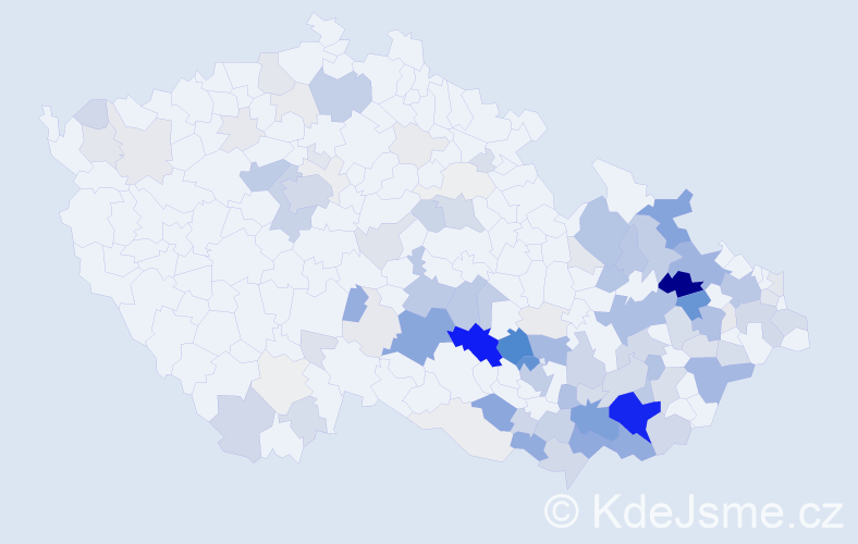 Příjmení: 'Panáček', počet výskytů 517 v celé ČR