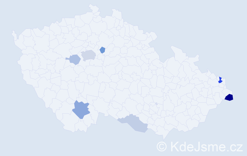 Příjmení: 'Škulec', počet výskytů 19 v celé ČR