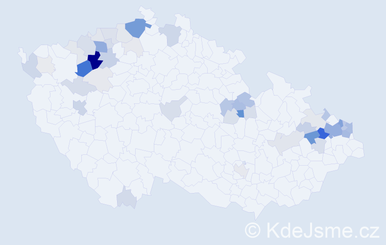 Příjmení: 'Pulková', počet výskytů 202 v celé ČR