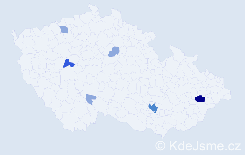 Příjmení: 'Doničová', počet výskytů 13 v celé ČR