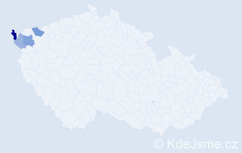 Příjmení: 'Pšaková', počet výskytů 6 v celé ČR